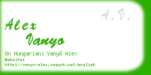 alex vanyo business card