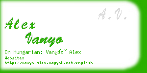 alex vanyo business card